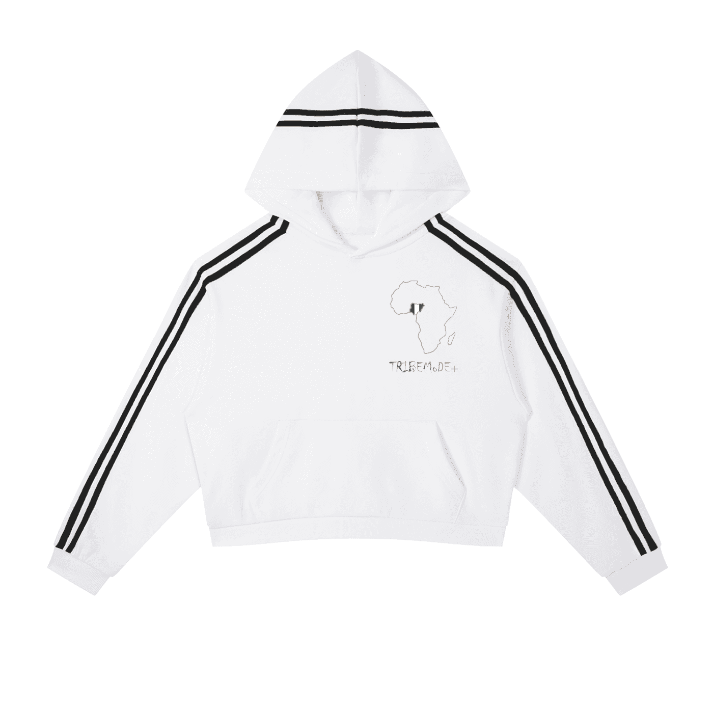Contrast Side Stripe Cropped Hoodie - Tribemodeplus