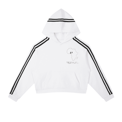 Contrast Side Stripe Cropped Hoodie - Tribemodeplus
