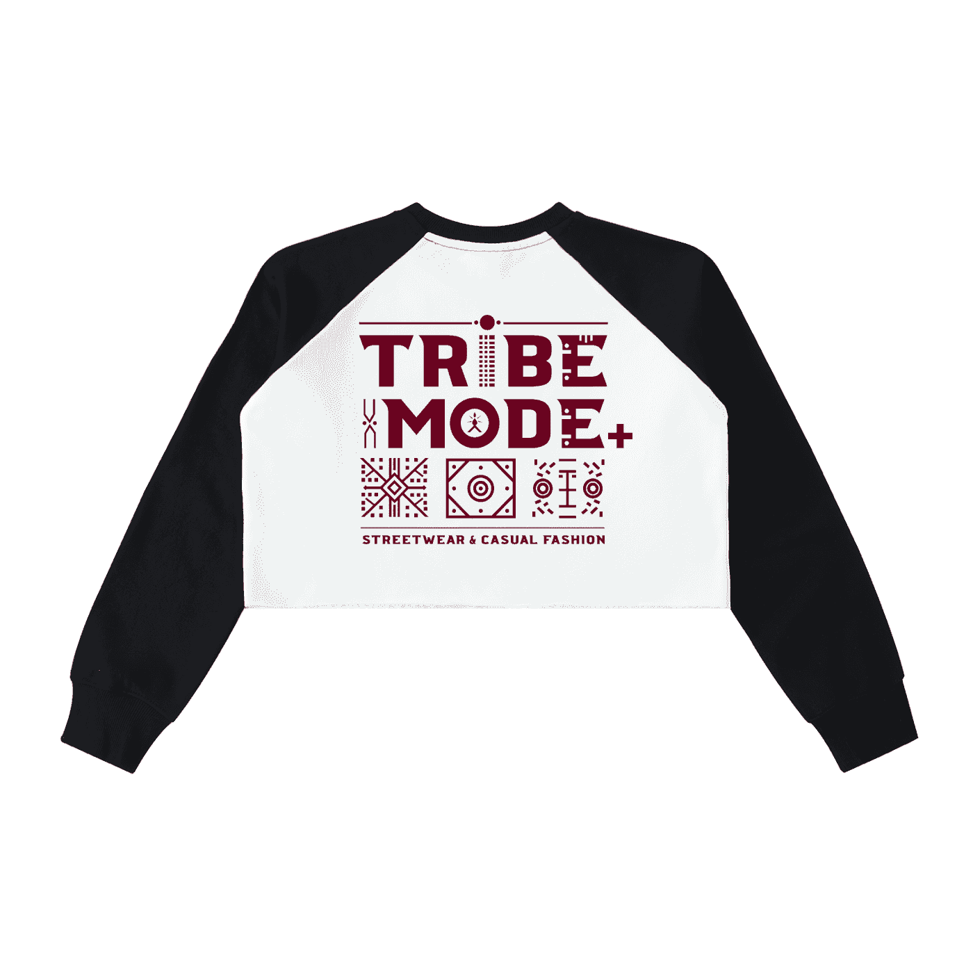 Raw-Hem Color-Block Raglan Crop Sweatshirt - Tribemodeplus