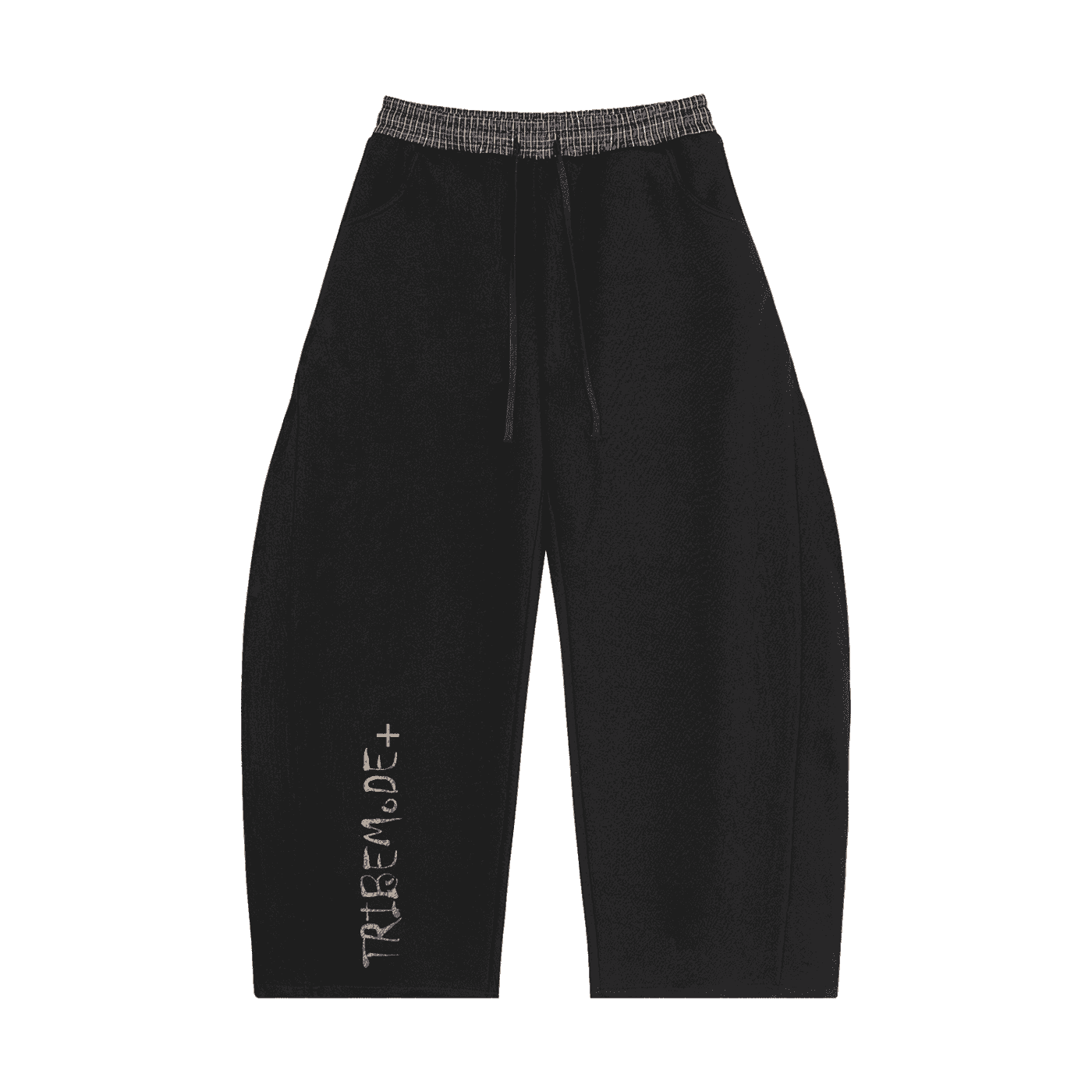 Plaid Waistband Barrel Sweatpants - Tribemodeplus