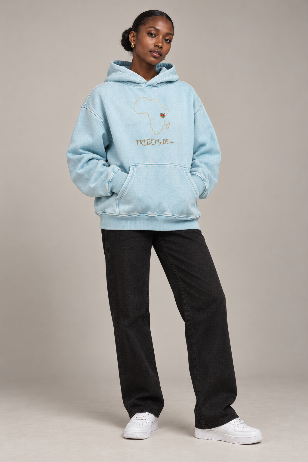 Kenya Oversized Hoodie — Snow Wash Fleece