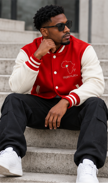 Nigeria Varsity Jacket — Two-Tone Fleeced