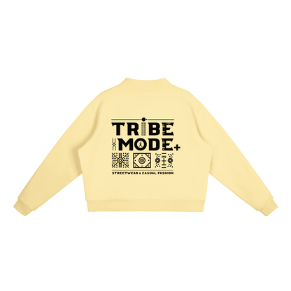 Essential Fleece Mock-Neck Crew Sweatshirt - Tribemodeplus