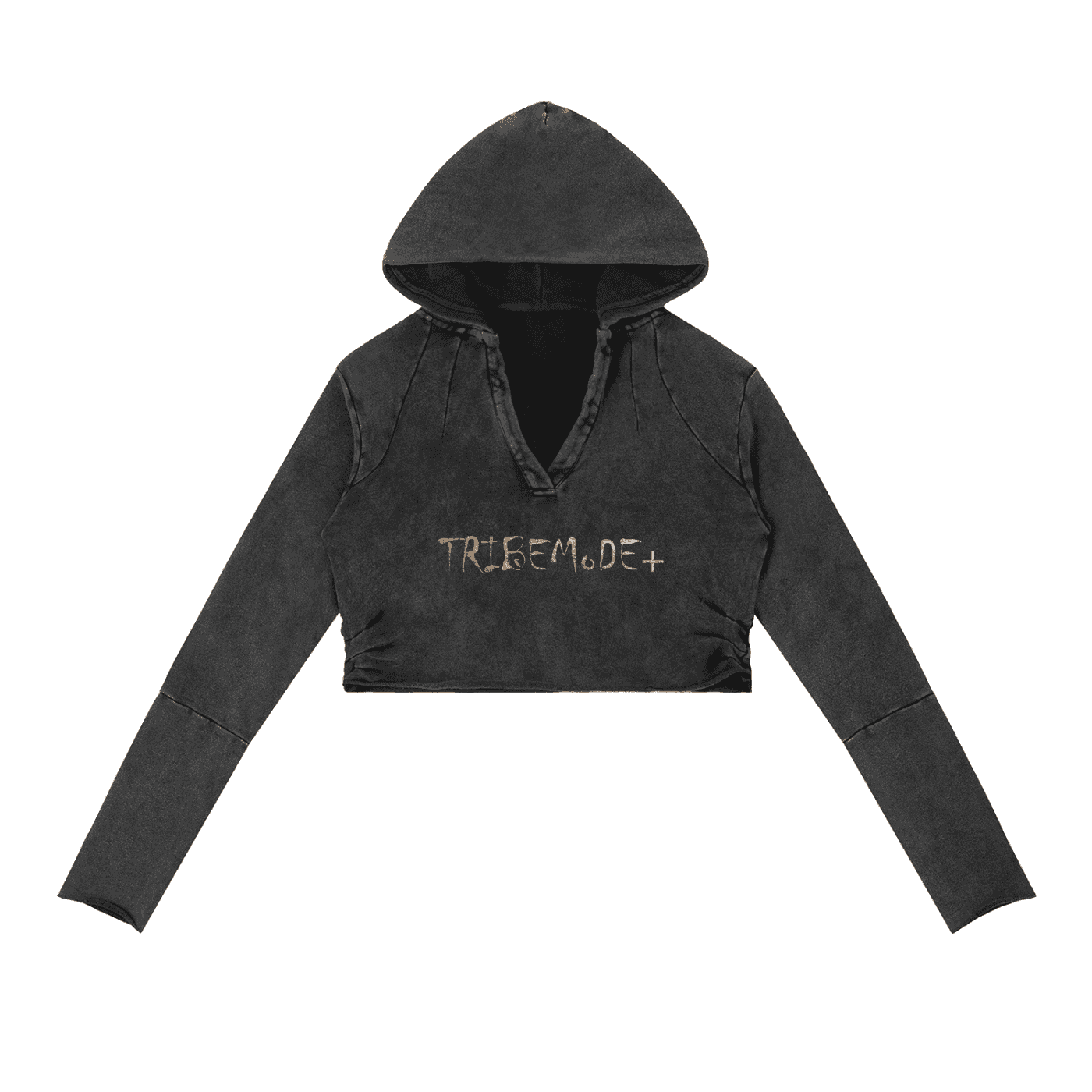 Vintage Washed Raw Edge Hoodie - Tribemodeplus