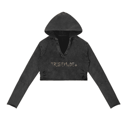Vintage Washed Raw Edge Hoodie - Tribemodeplus