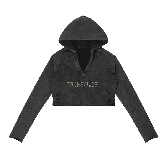 Vintage Washed Raw Edge Hoodie - Tribemodeplus