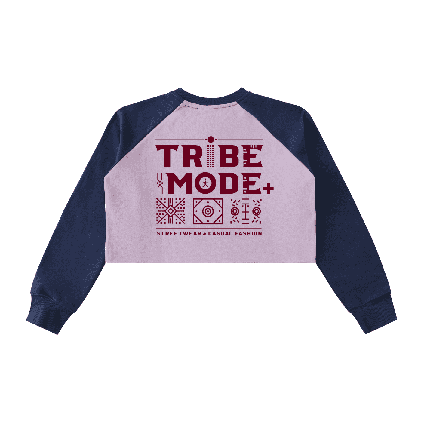 Raw-Hem Color-Block Raglan Crop Sweatshirt - Tribemodeplus