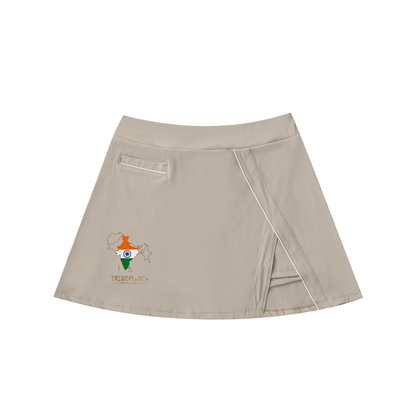 High-Waist Pocketed A-Line Skirt