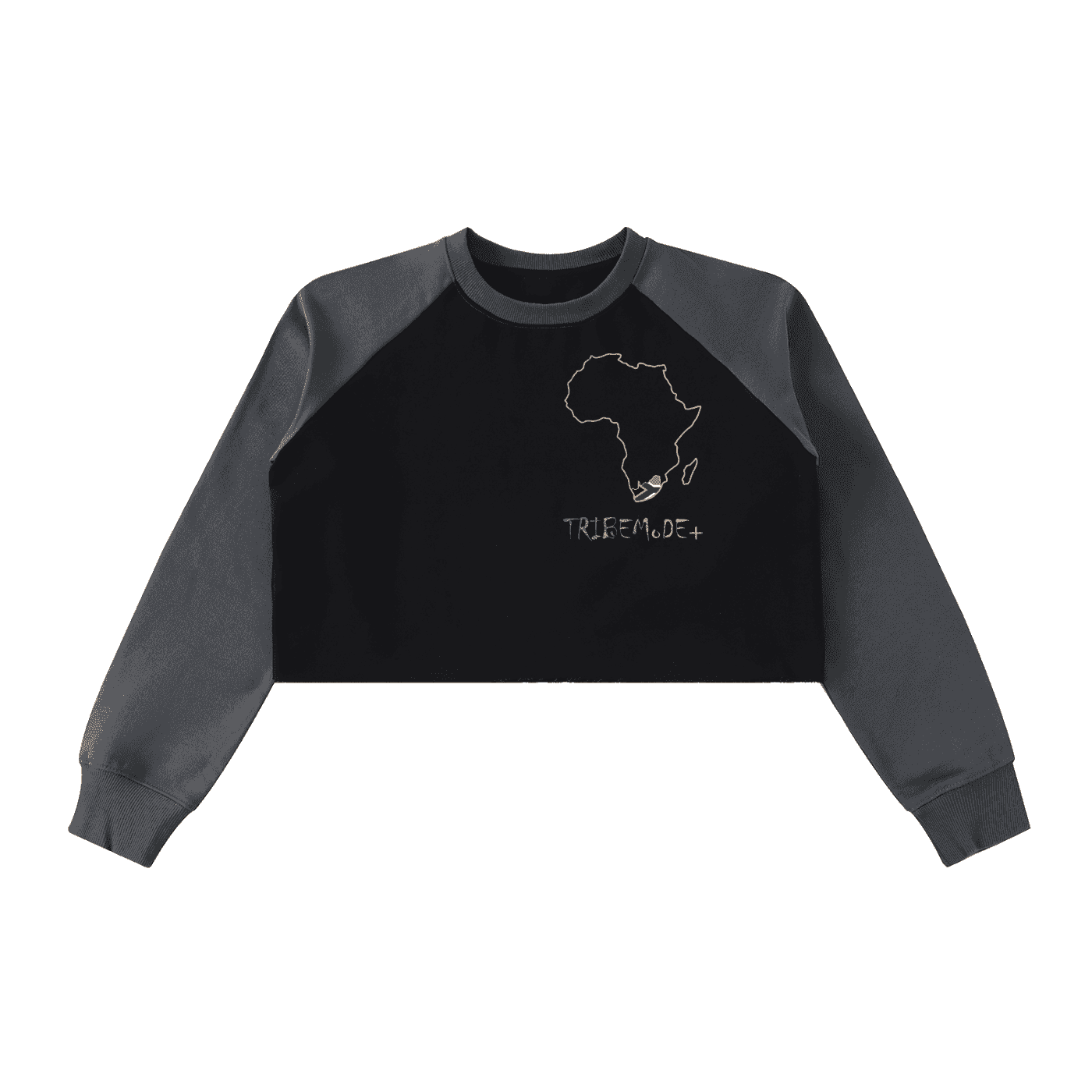 Raw-Hem Color-Block Raglan Crop Sweatshirt - Tribemodeplus