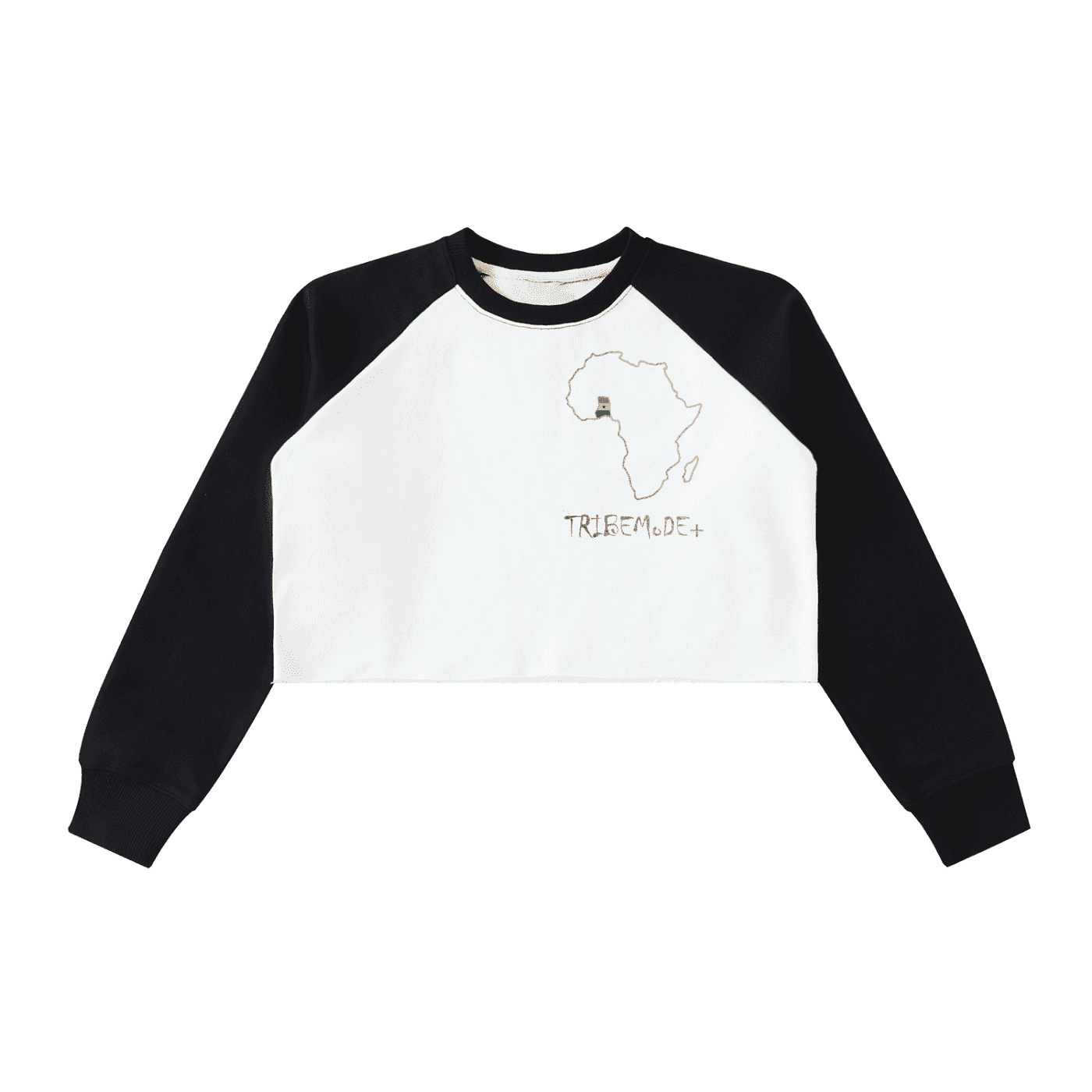 Raw-Hem Color-Block Raglan Crop Sweatshirt - Tribemodeplus