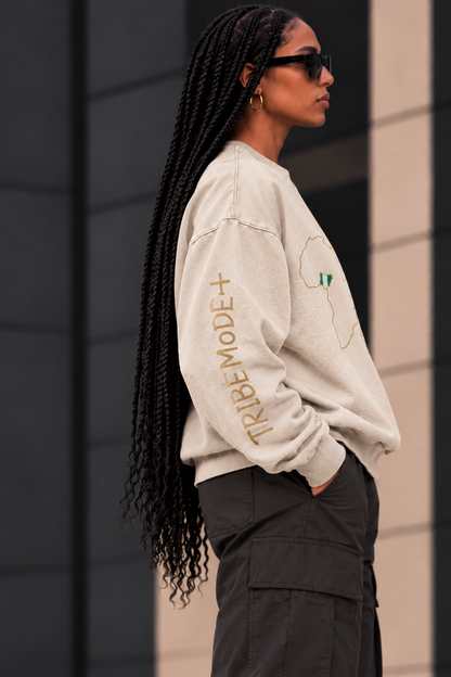 Nigeria Oversized Sweatshirt — Snow Washed