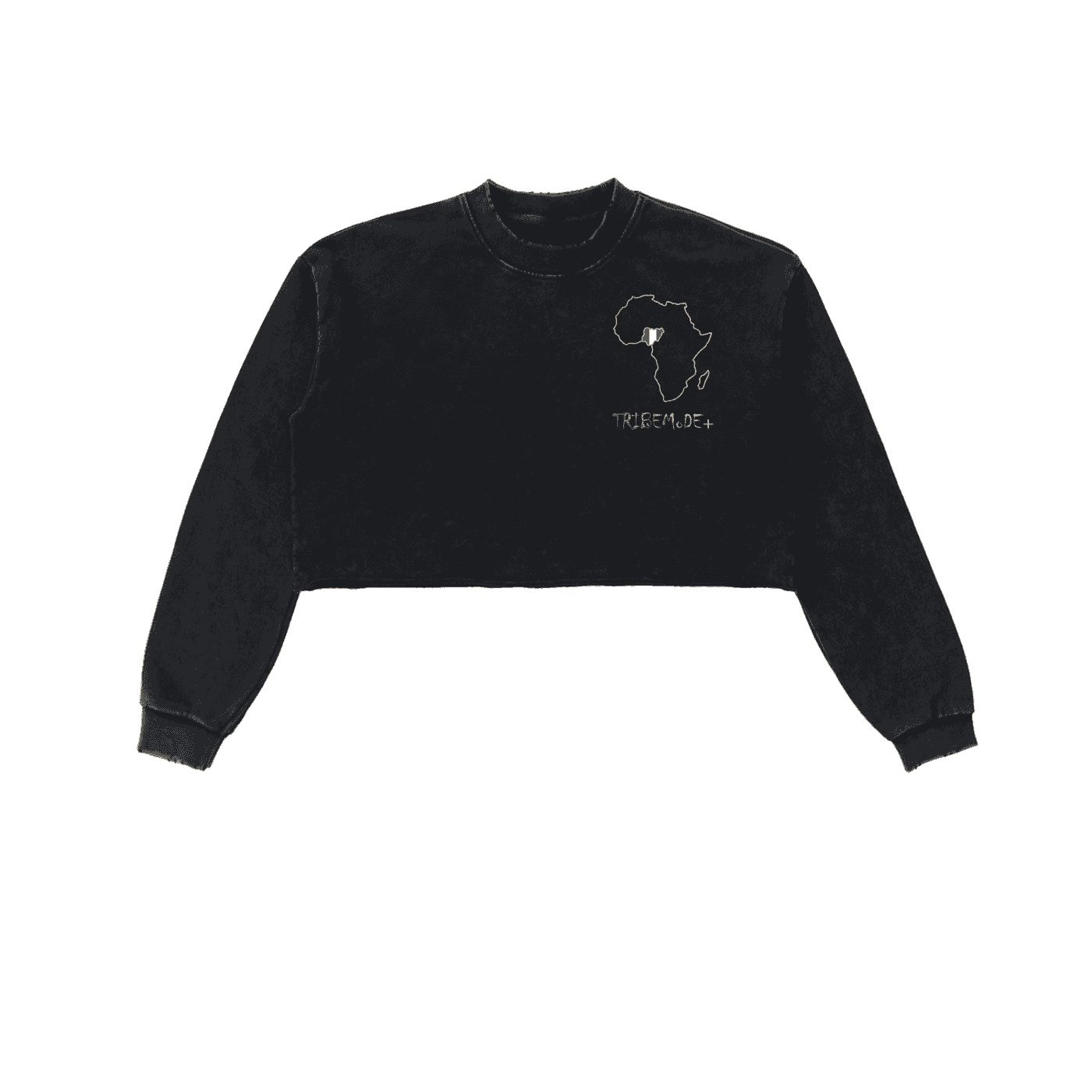 Snow Washed Raw Edge Cropped Sweatshirt - Tribemodeplus