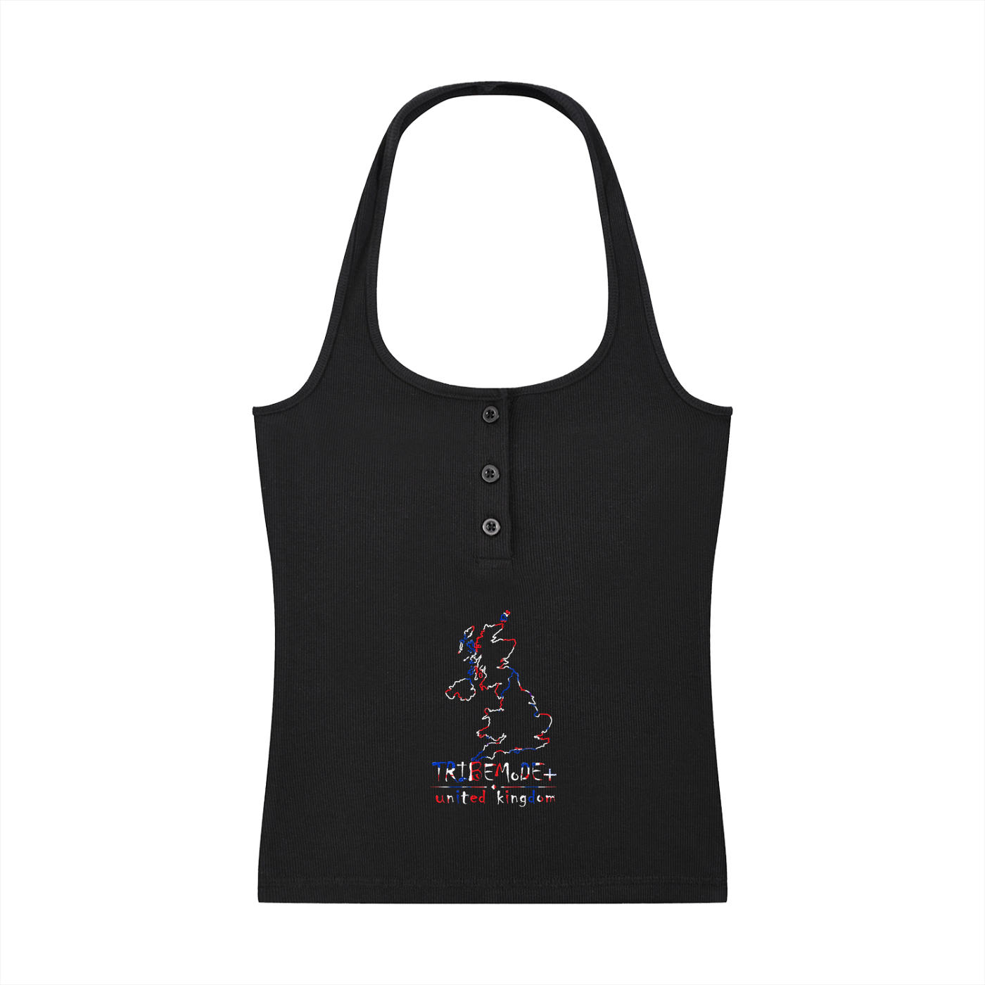 Women's Ribbed Henley Tank Top