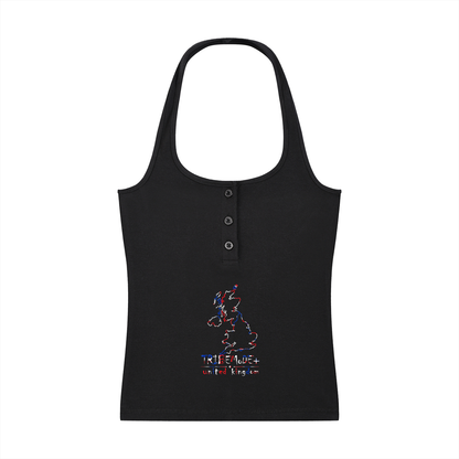 Women's Ribbed Henley Tank Top