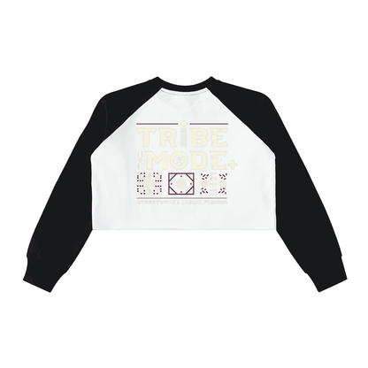 Raw-Hem Color-Block Raglan Crop Sweatshirt - Tribemodeplus