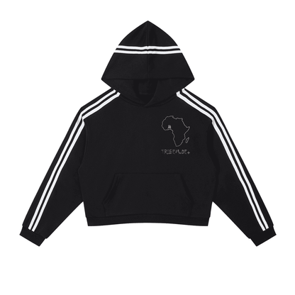 Contrast Side Stripe Cropped Hoodie - Tribemodeplus