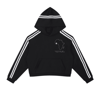 Contrast Side Stripe Cropped Hoodie - Tribemodeplus