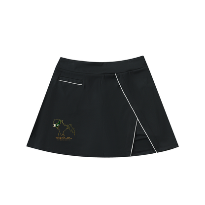 High-Waist Pocketed A-Line Skirt