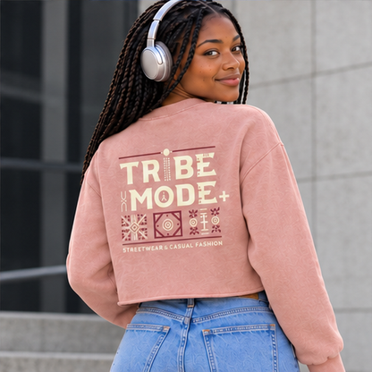 Ghana Cropped Sweatshirt  — Snow Washed Raw Edge