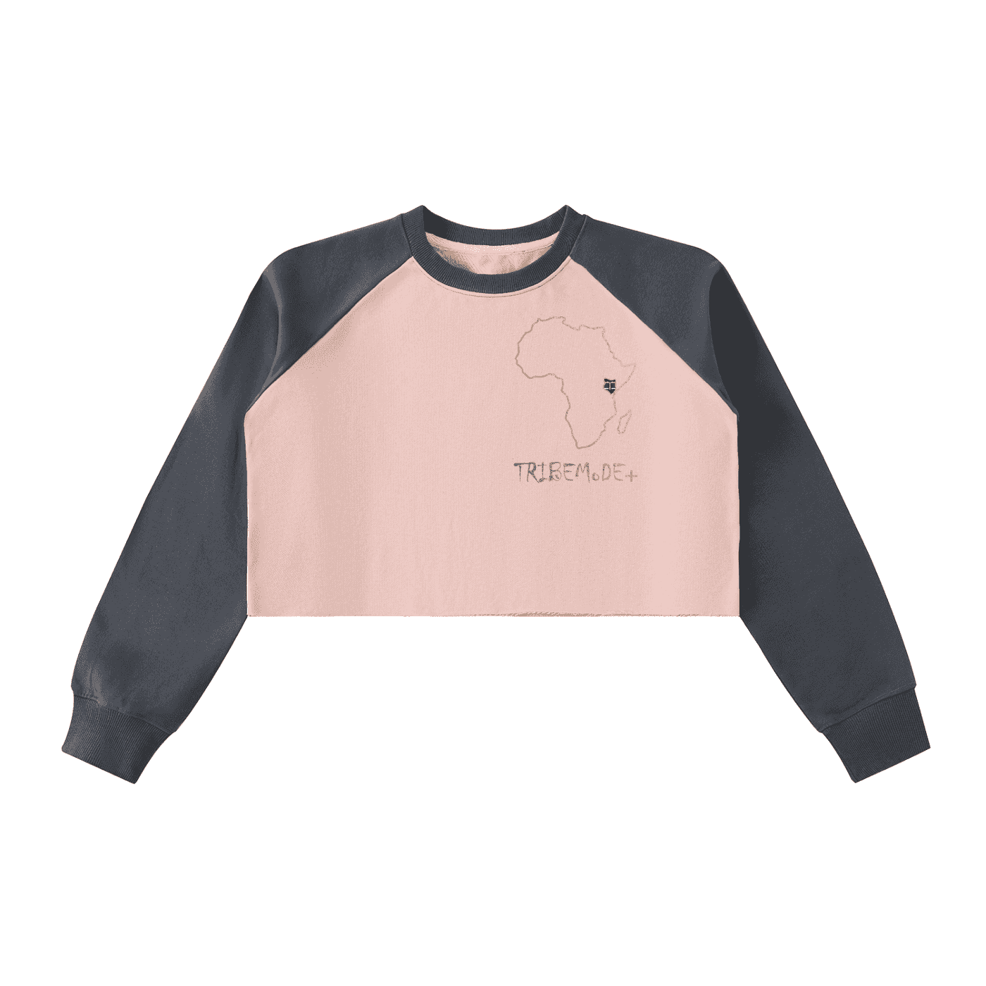 Raw-Hem Color-Block Raglan Crop Sweatshirt - Tribemodeplus