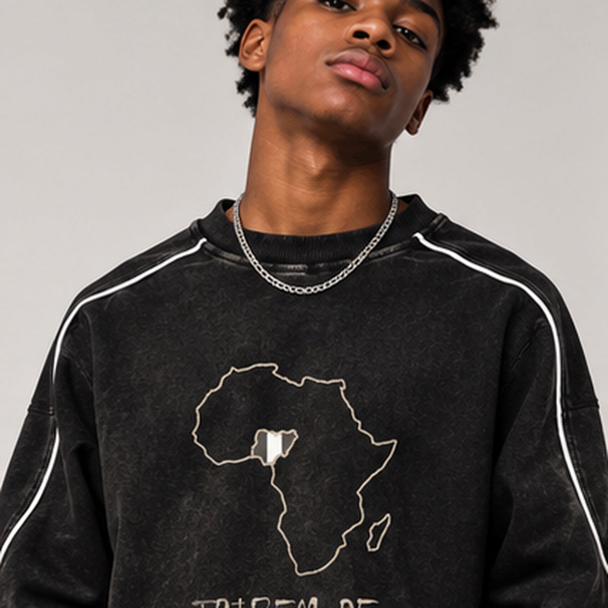 Nigeria Hem Sweatshirt — Mineral Wash Piping