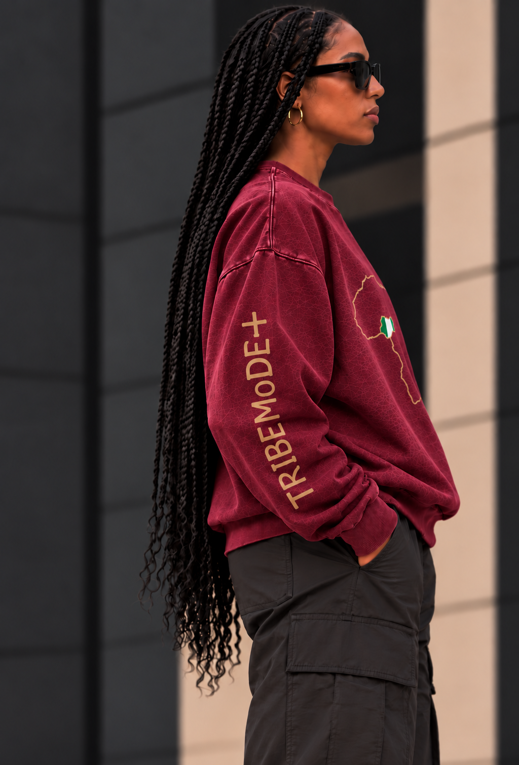 Nigeria Oversized Sweatshirt — Snow Washed