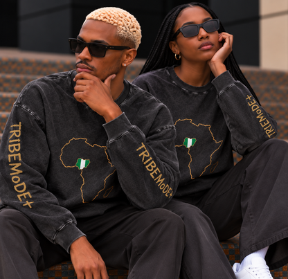 Nigeria Oversized Sweatshirt — Snow Washed