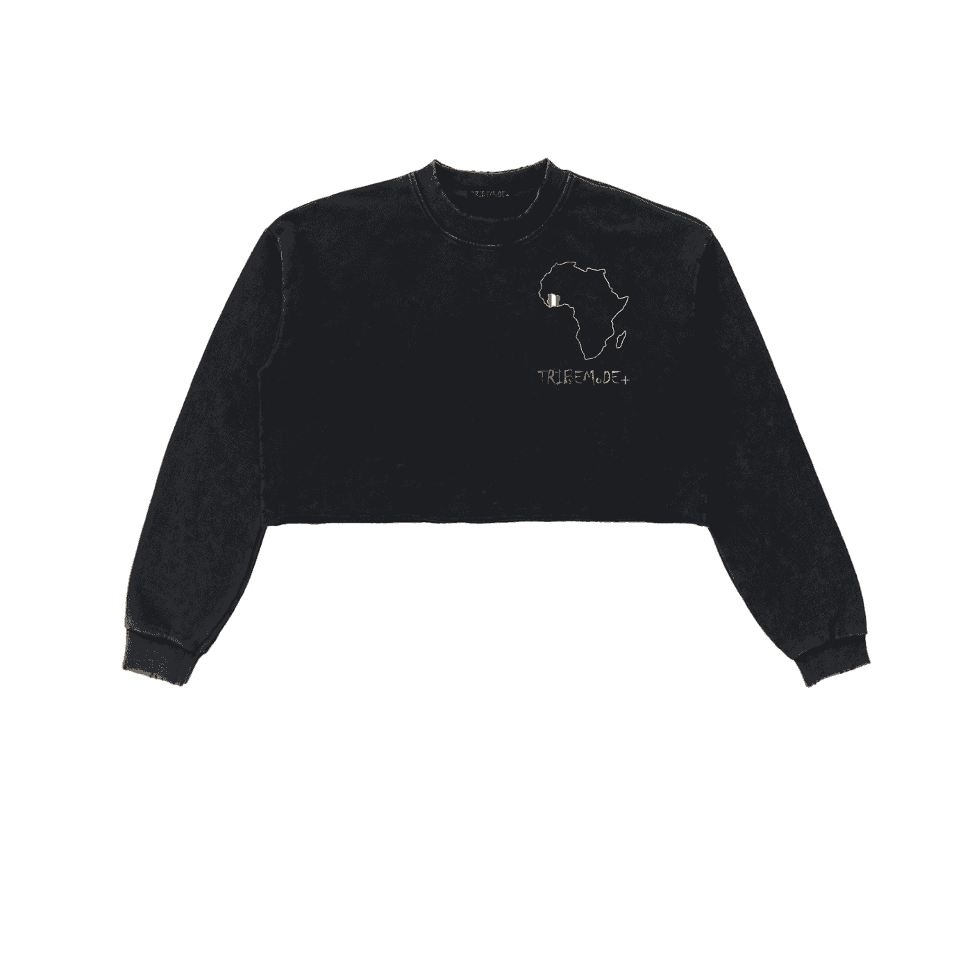 Snow Washed Raw Edge Cropped Sweatshirt - Tribemodeplus