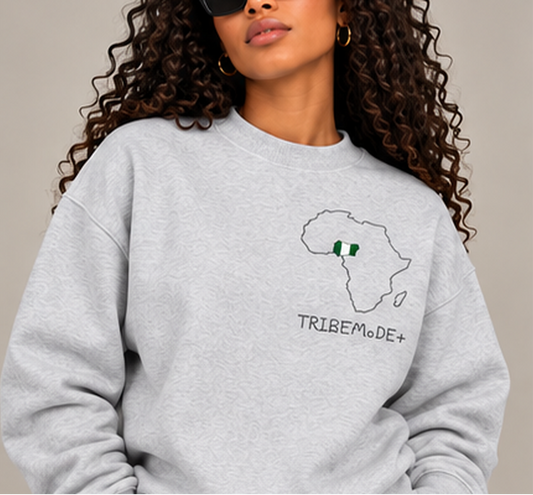 Nigeria Sweatshirt — Essential Fleece Mock-Neck Crew