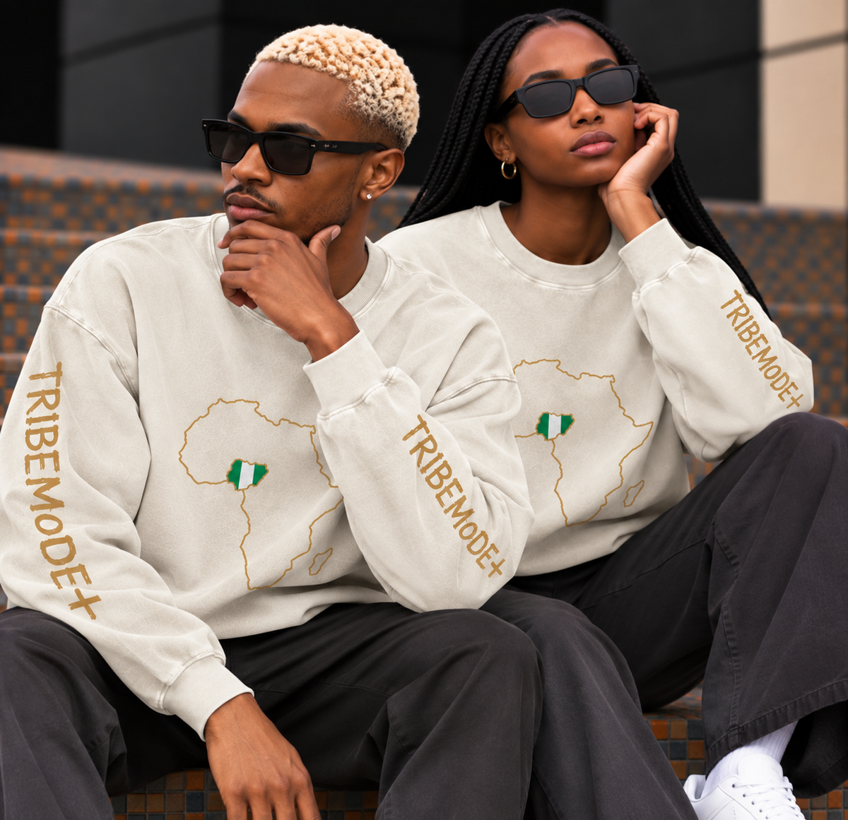 Nigeria Oversized Sweatshirt — Snow Washed