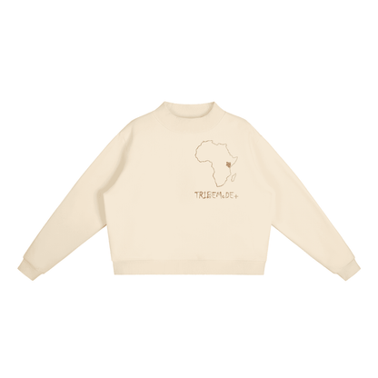 Essential Fleece Mock-Neck Crew Sweatshirt - Tribemodeplus