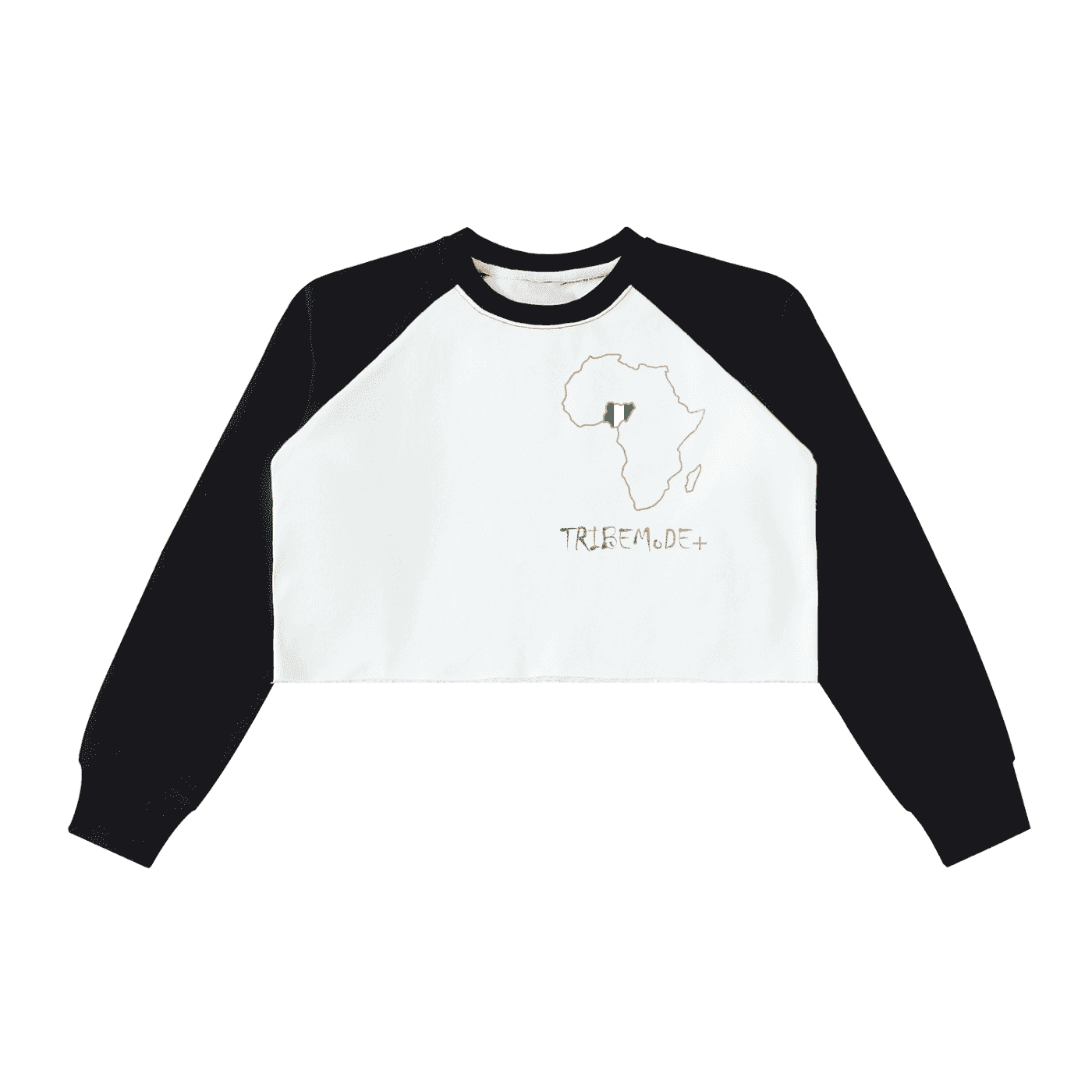 Raw-Hem Color-Block Raglan Crop Sweatshirt - Tribemodeplus