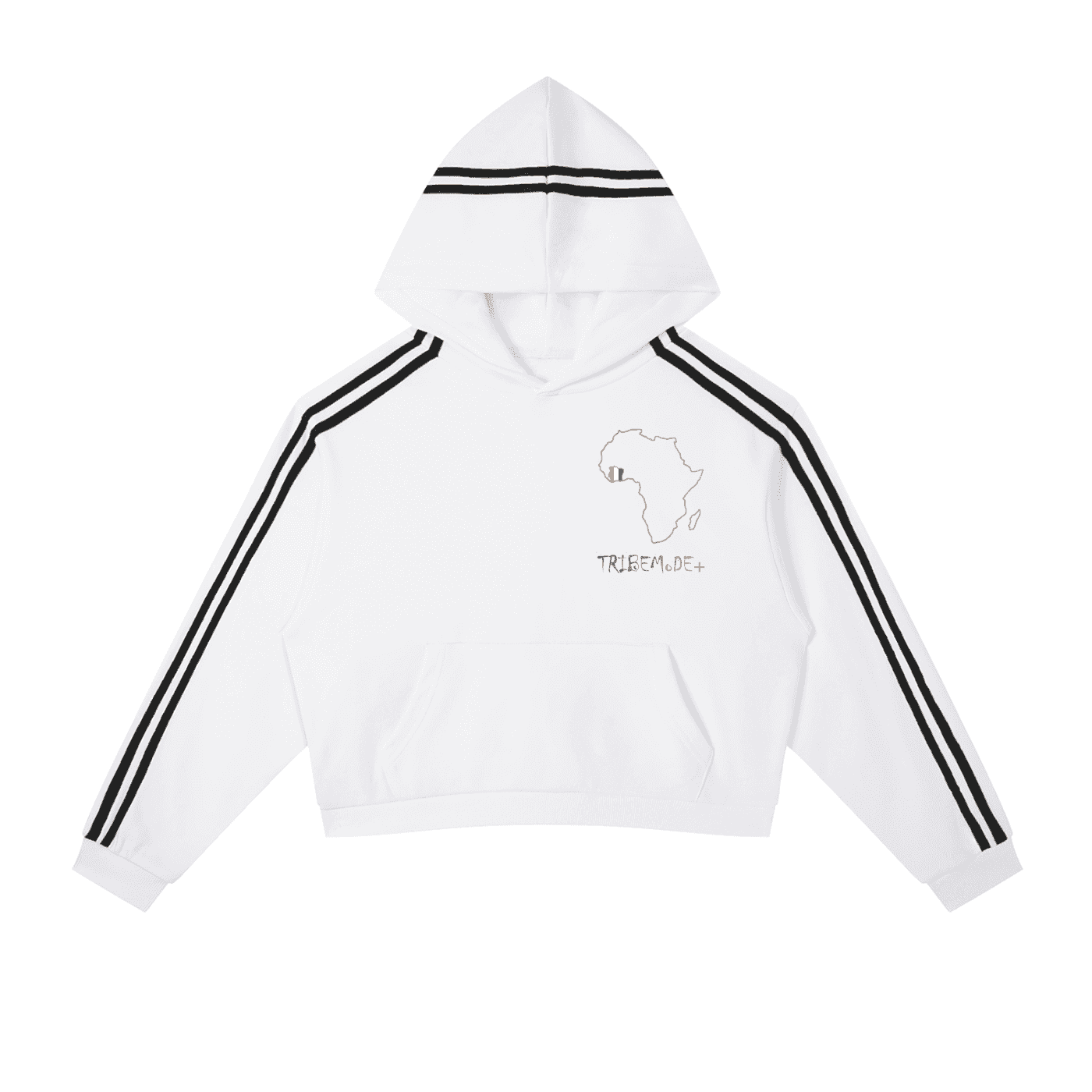 Contrast Side Stripe Cropped Hoodie - Tribemodeplus