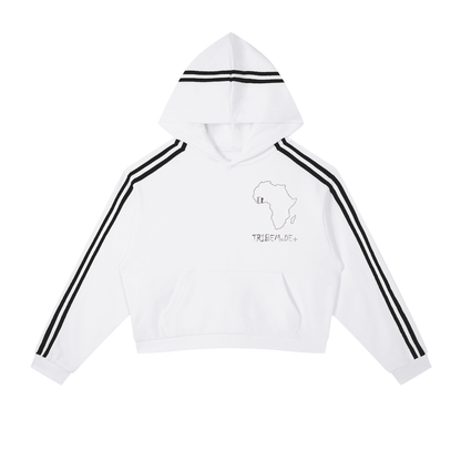 Contrast Side Stripe Cropped Hoodie - Tribemodeplus