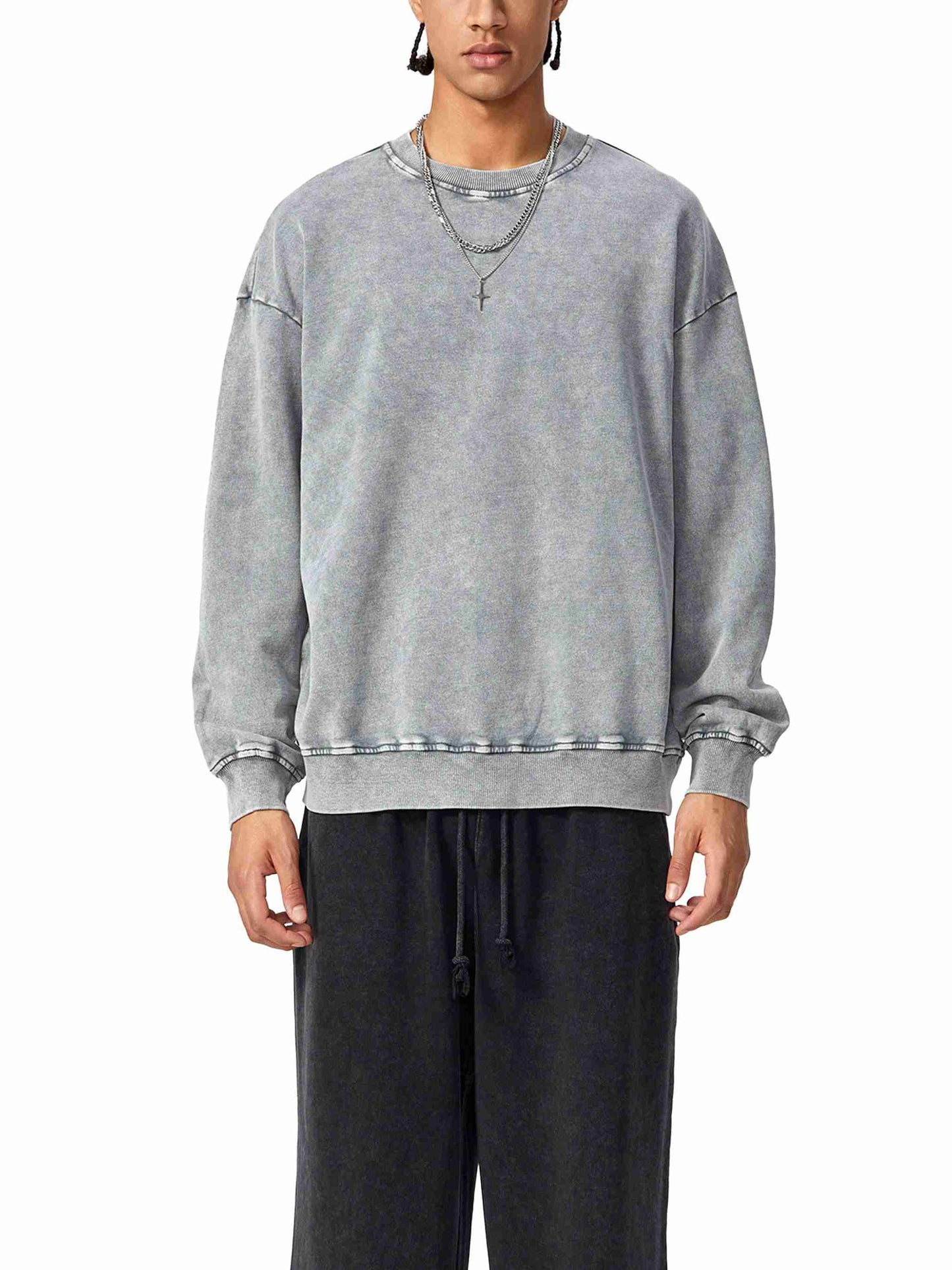 Snow Washed Oversized Sweatshirt - Tribemodeplus