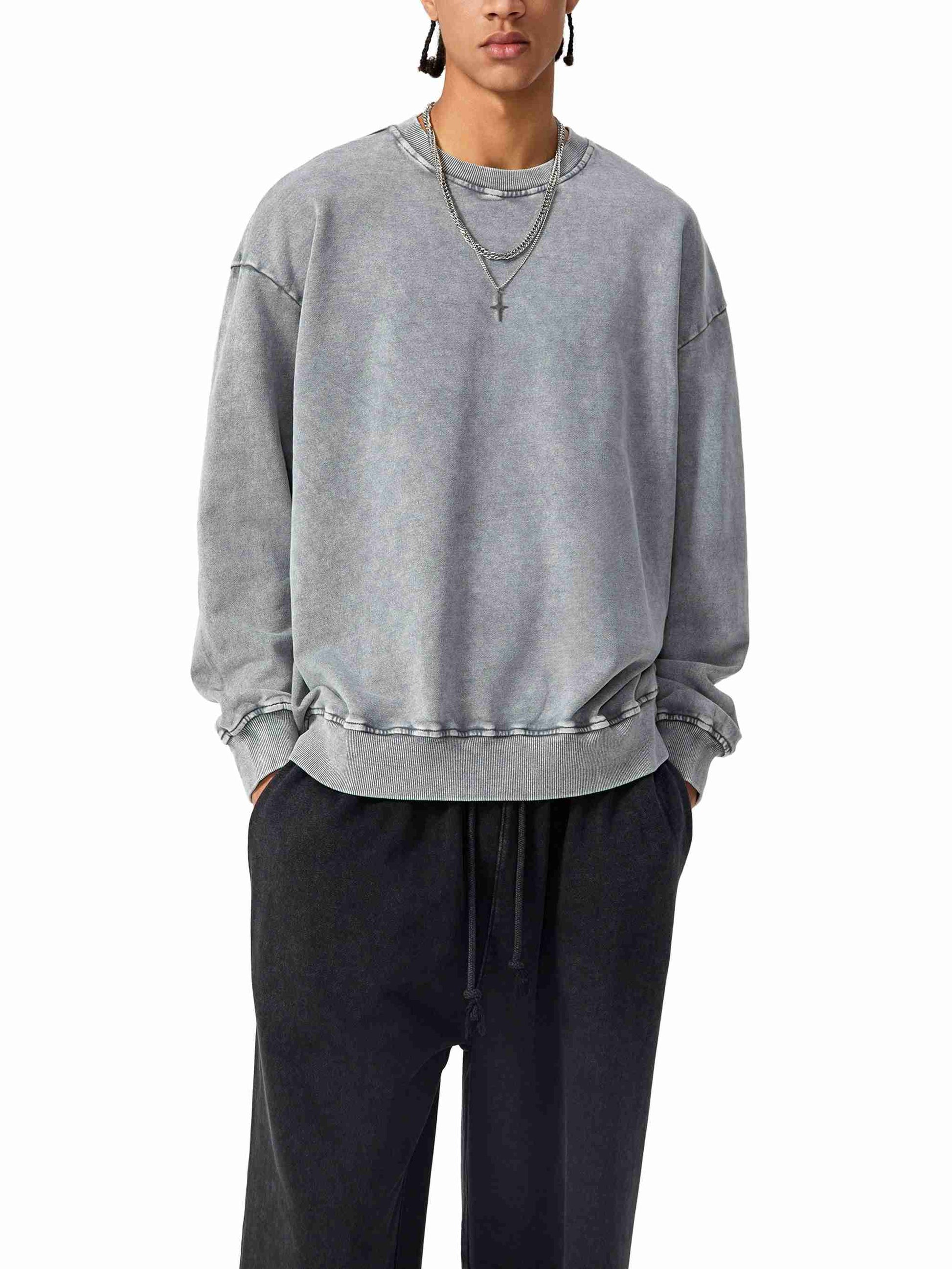 Snow Washed Oversized Sweatshirt - Tribemodeplus