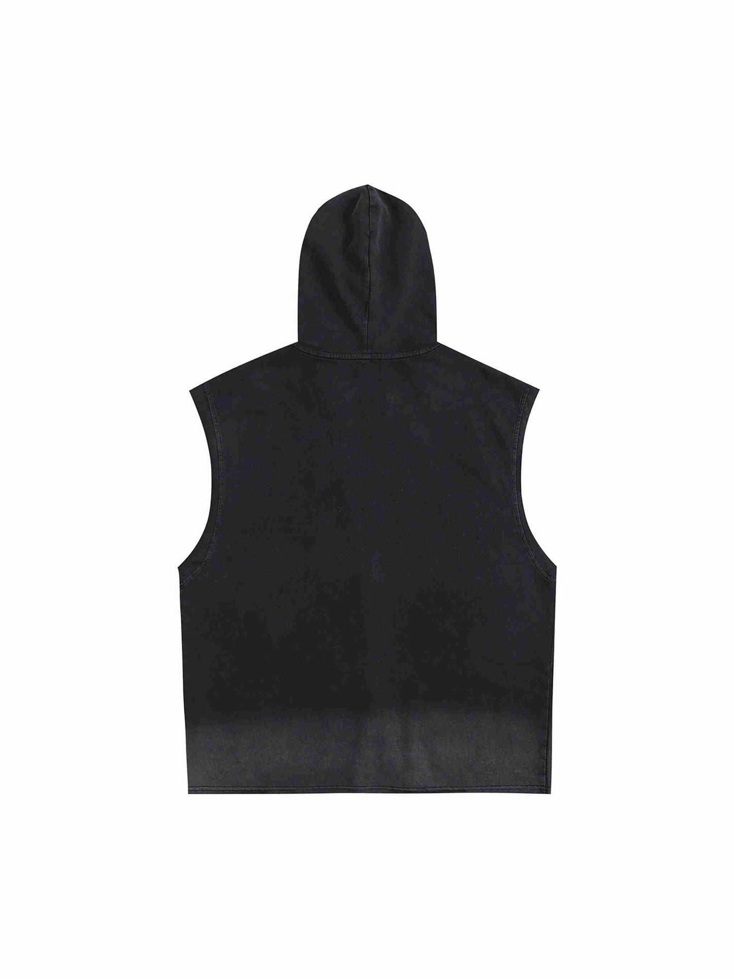 Vintage Washed Zip-Up Hooded Tank Top - Tribemodeplus