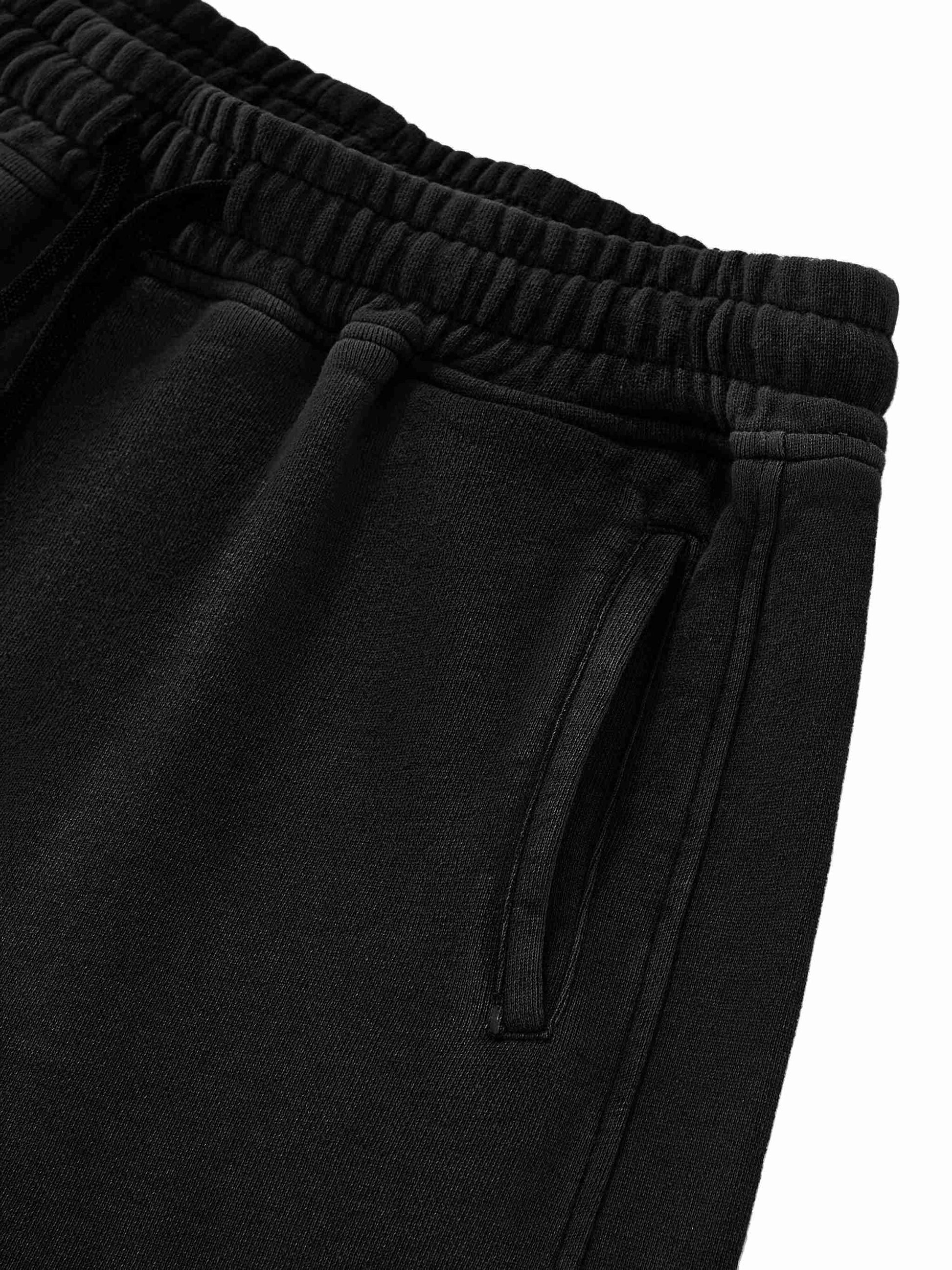 Snow Washed Raw Edge Drawstring Shorts - Tribemodeplus