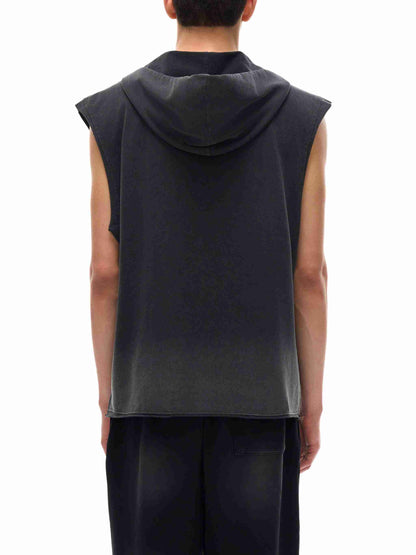 Vintage Washed Zip-Up Hooded Tank Top - Tribemodeplus