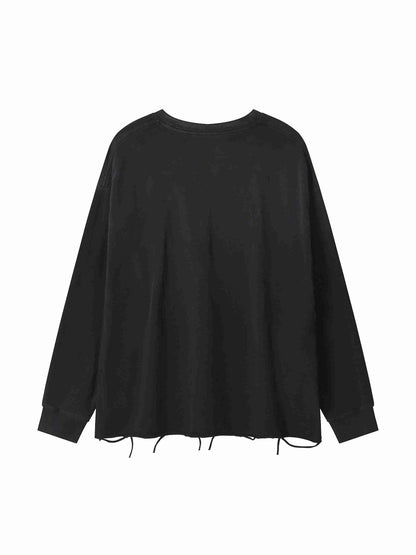 Snow Wash Raw Edge Cotton T-Shirt - Tribemodeplus
