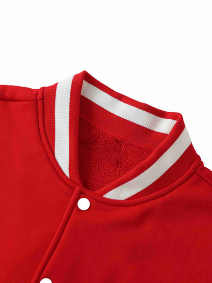 Two-Tone Fleeced Varsity Jacket - Tribemodeplus