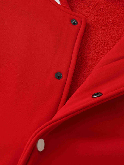 Two-Tone Fleeced Varsity Jacket - Tribemodeplus