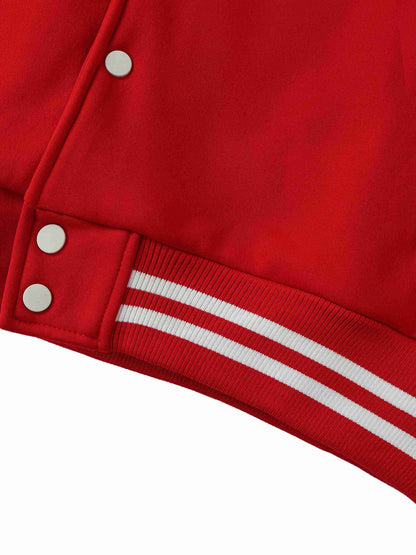 Two-Tone Fleeced Varsity Jacket - Tribemodeplus