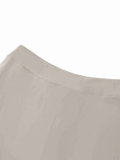 High-Waist Pocketed A-Line Skirt - Tribemodeplus