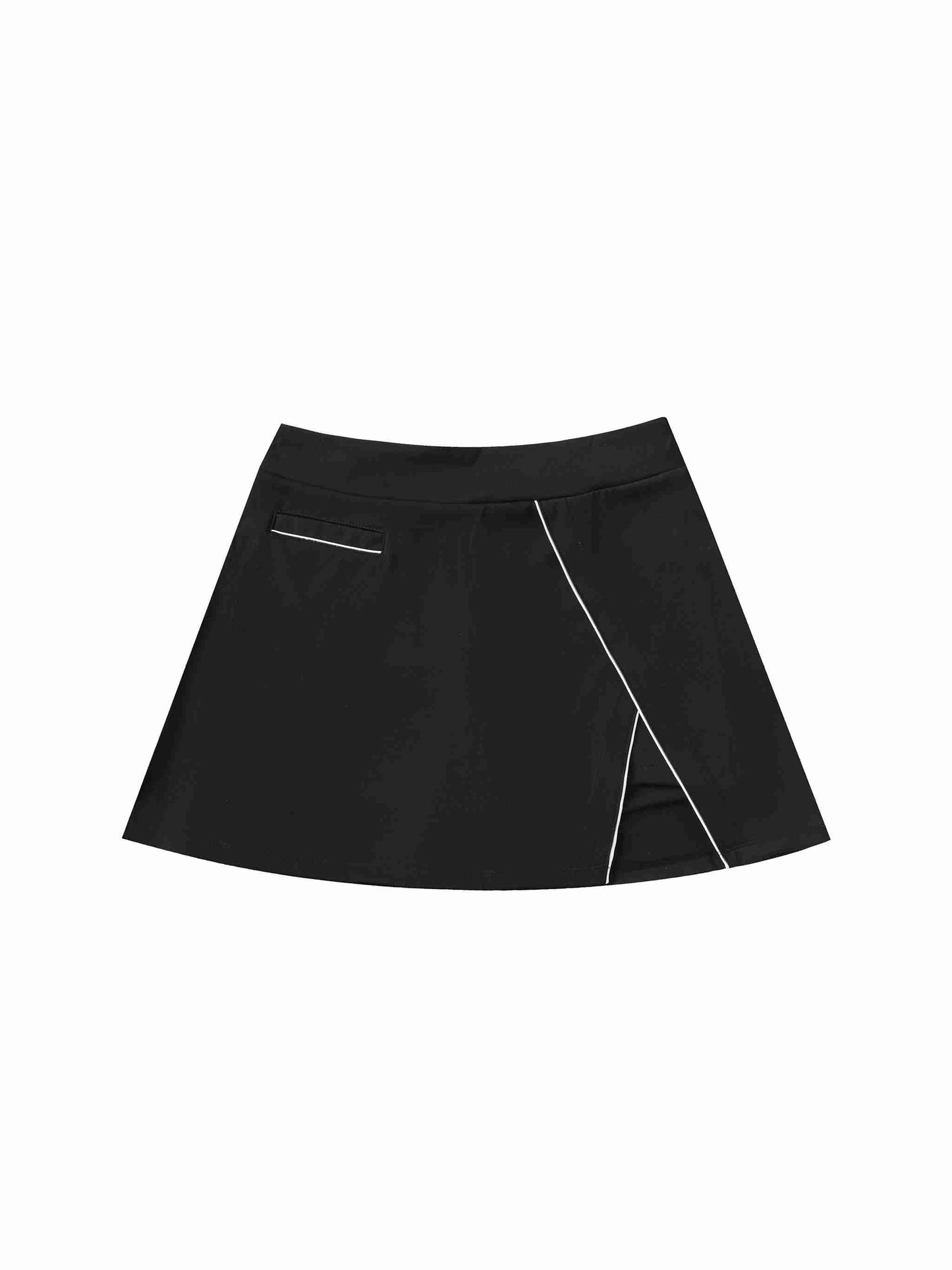 High-Waist Pocketed A-Line Skirt - Tribemodeplus
