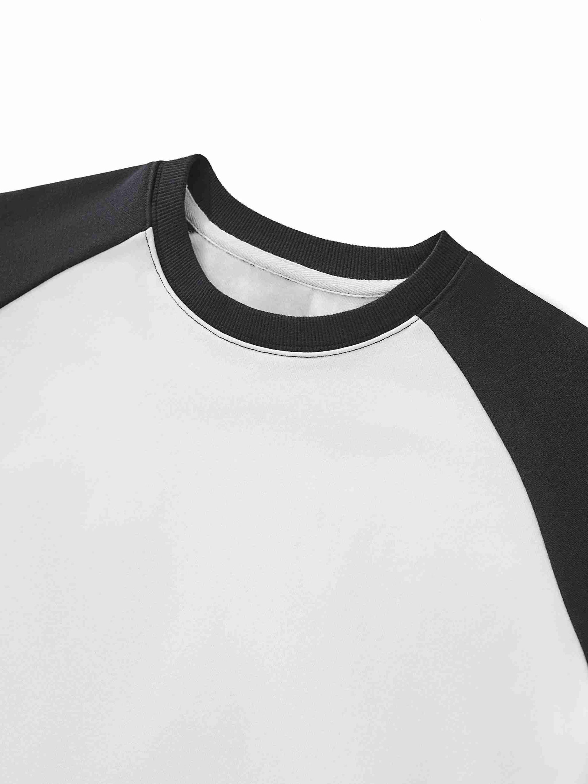 Raw-Hem Color-Block Raglan Crop Sweatshirt - Tribemodeplus