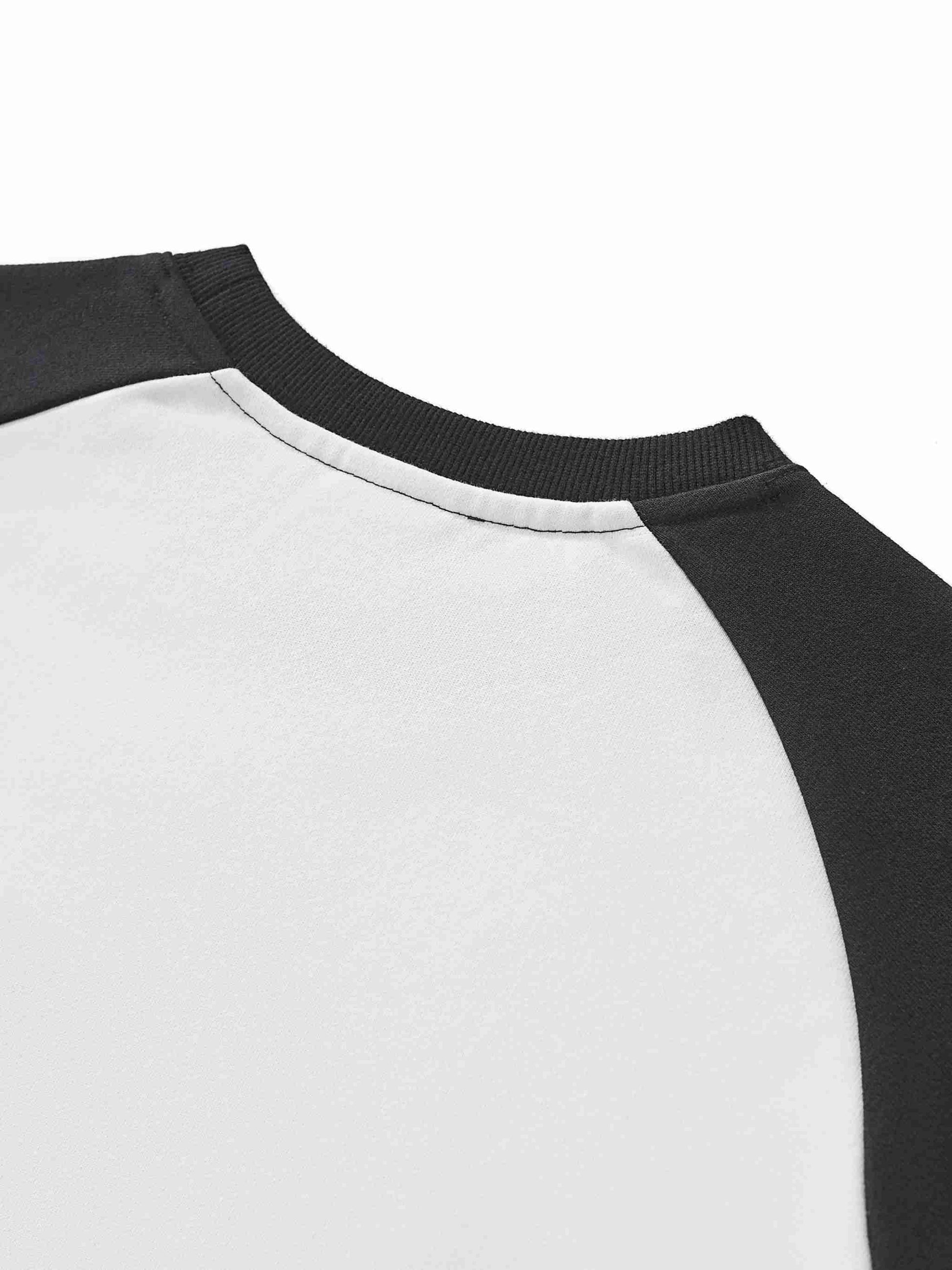 Raw-Hem Color-Block Raglan Crop Sweatshirt - Tribemodeplus