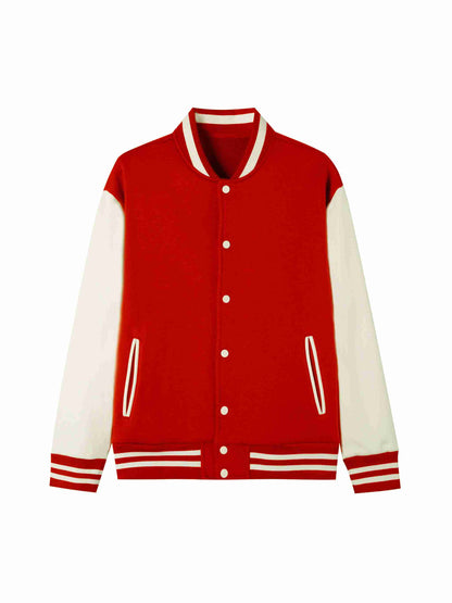 Two-Tone Fleeced Varsity Jacket - Tribemodeplus