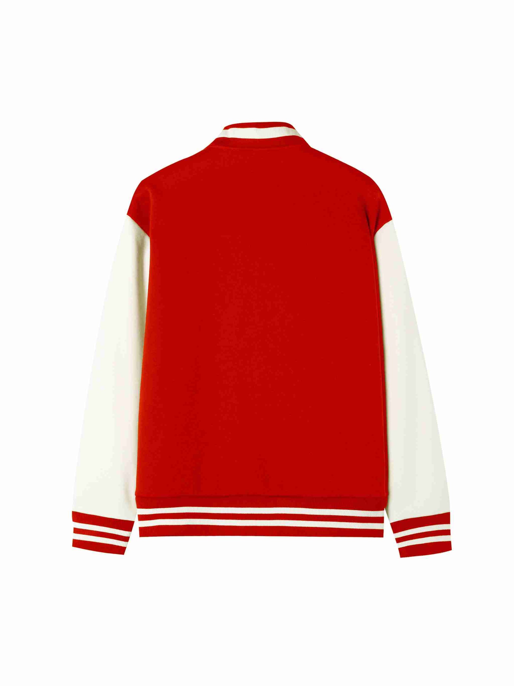 Two-Tone Fleeced Varsity Jacket - Tribemodeplus