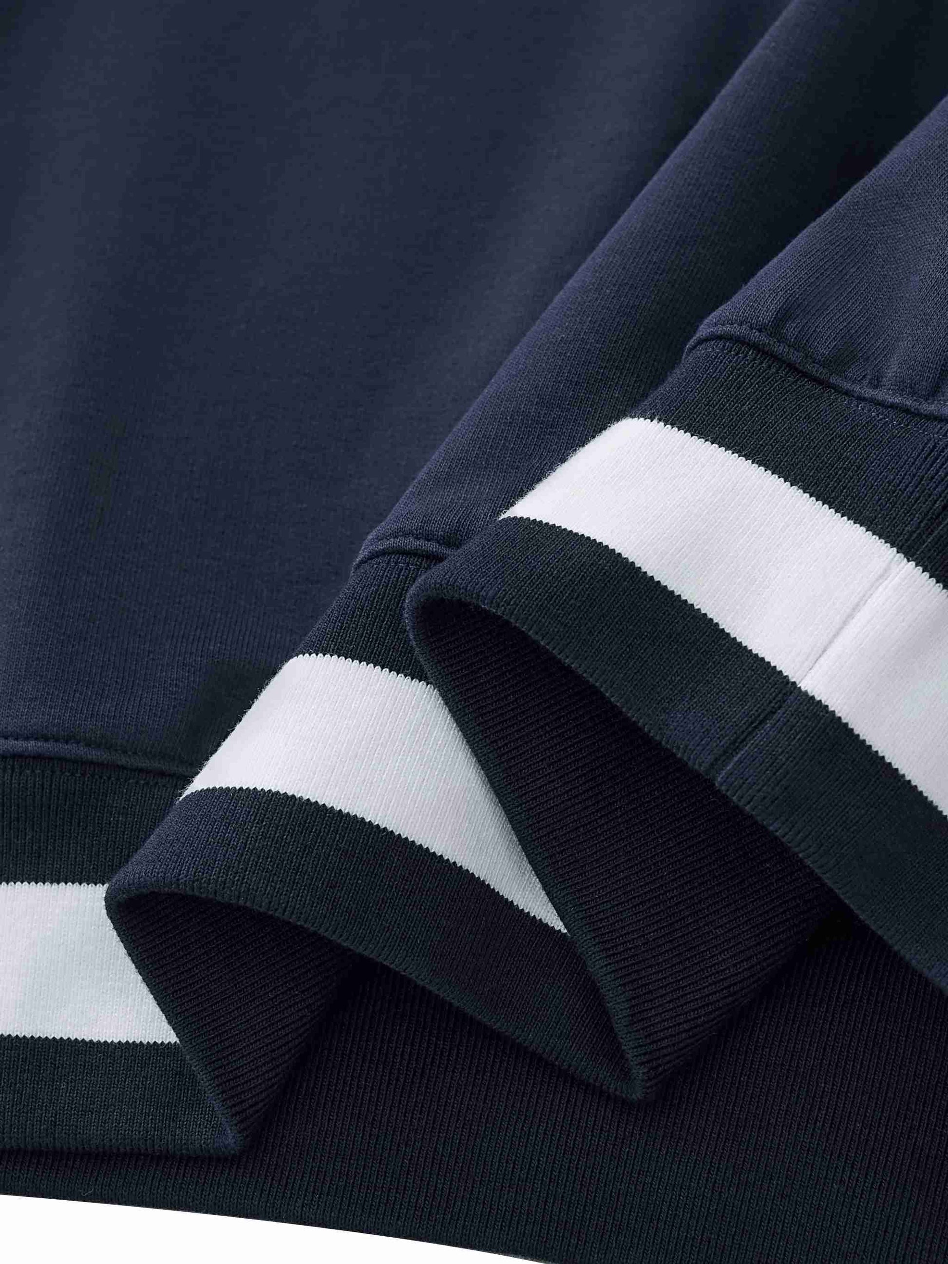 V-Neck Contrast Collar Boxy Sweatshirt - Tribemodeplus